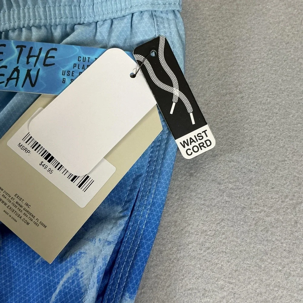 Spicy‎ Tuna Swim Trunks Mens XL Blue Palm Tree Ombre Board Shorts NWT